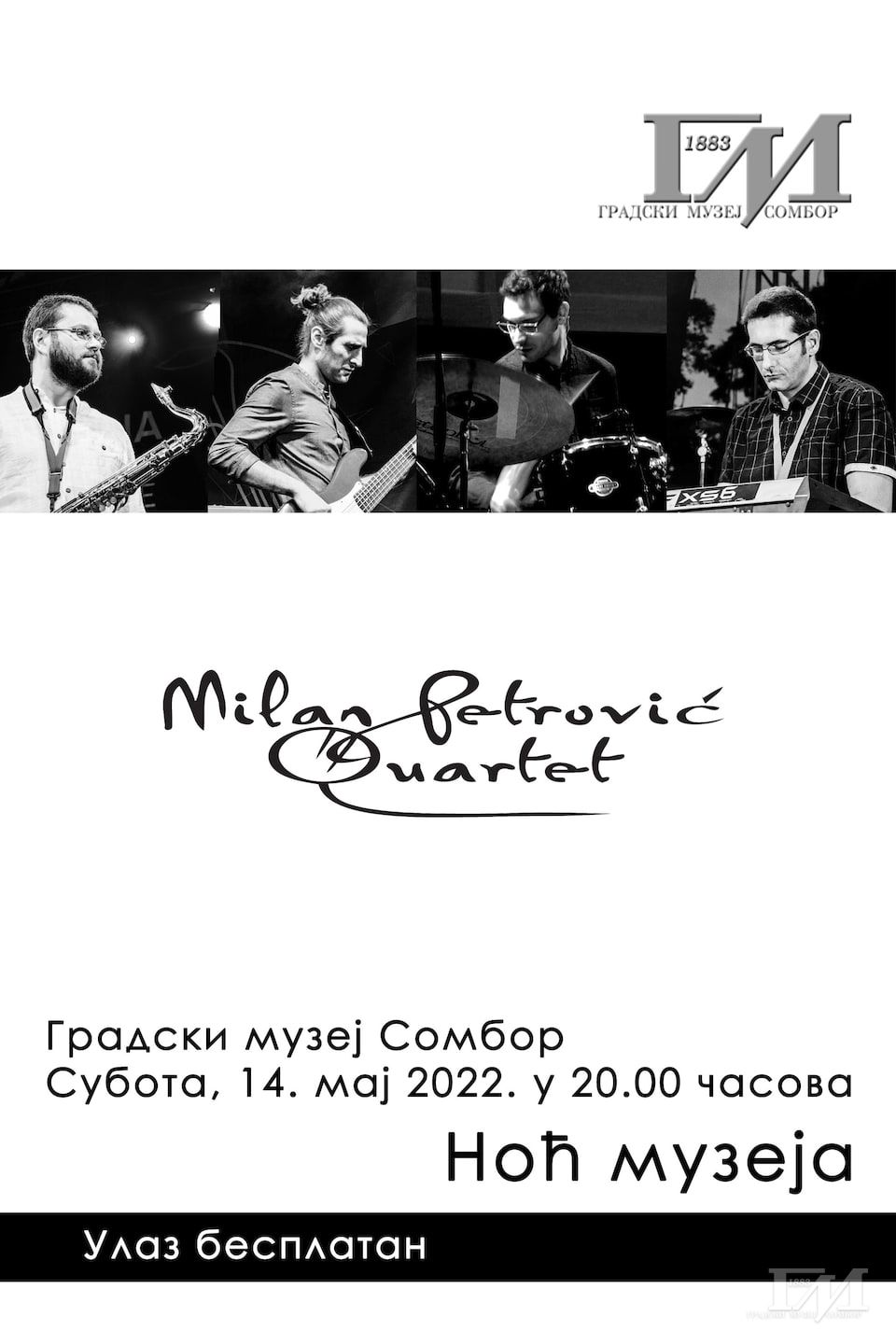 Плакат за концерт Милан Перовић Quarteta